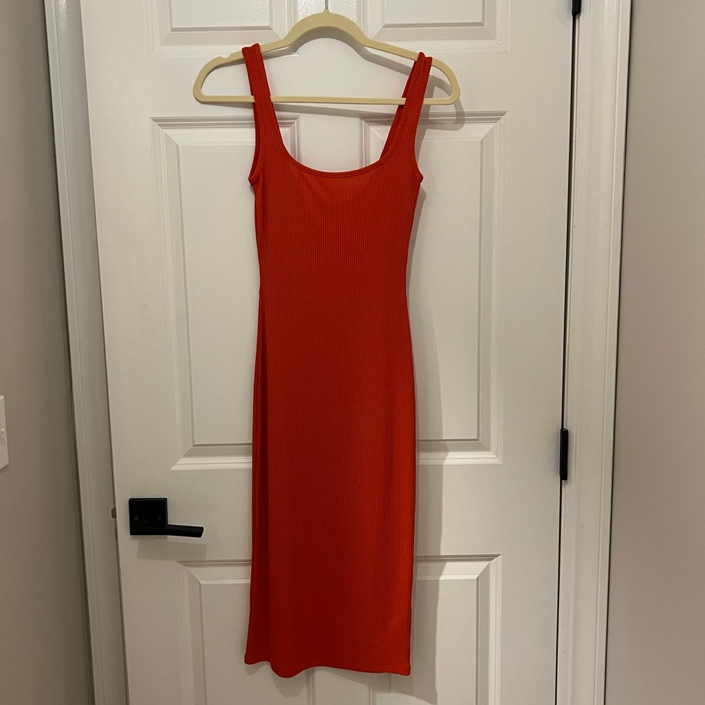 Topshop Ribbed MIDI Bodycon Dress, size 2